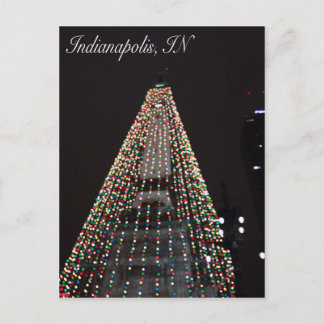 Cartão Postal De Festividades Círculo de Indianapolis do Natal da árvore das