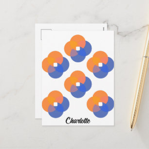 Cartão Postal De Festividades Círculos Abstrato minimalistas modernos Cor de lar