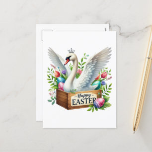 Cartão Postal De Festividades Cisne-Felz pascoa