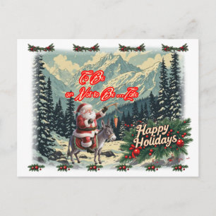 Cartão Postal De Festividades Citação engraçada de Papai Noel em um