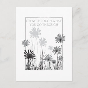 Cartão Postal De Festividades Citação Inspiradora com Floral