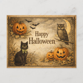 Cartão Postal De Festividades Classic Vintage Autumn Harvest Halloween