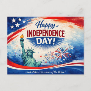 Cartão Postal De Festividades Clássico Dia da Independência Patriótico