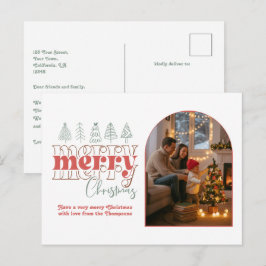 Cartão Postal De Festividades Clássico Moderno Arch Foto Feliz Natal