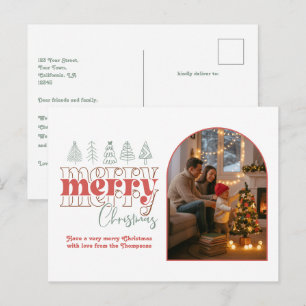 Cartão Postal De Festividades Clássico Moderno Arch Foto Feliz Natal