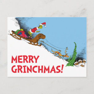 Cartão Postal De Festividades Clássico O Grinch   O Grinch e o Rena Max