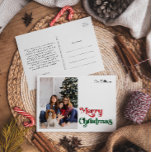 Cartão Postal De Festividades Clássico Simples Feliz Natal Uma Foto<br><div class="desc">Celebre a temporada com este simples e único e clássico Cartaz de Natal Feliz, com fotos de feriado, com um toque de charme vintage. A design minimalista apresenta uma elegante paleta de cores vermelha e verde, evocando o espírito aconchegante do inverno. O seu apelo moderno e divertido, aliado à formulação...</div>