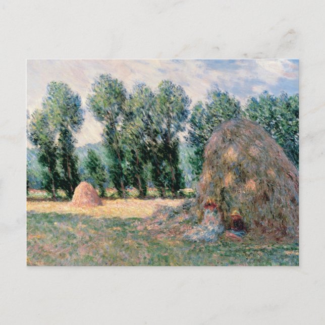 Cartão Postal De Festividades Claude Monet - Haystacks (Frente)