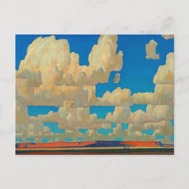 Cartão Postal De Festividades Cloud World por Maynard Dixon (Frente)