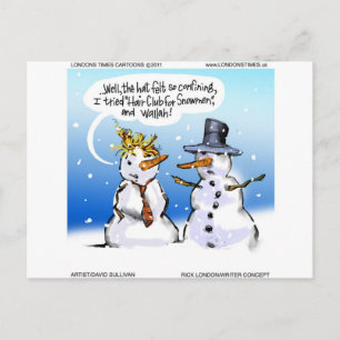 Cartão Postal De Festividades Clube de Cabelo Para Bonecos de Neve Natal Diverti