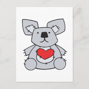 Cartão Postal De Festividades coala coração de valentine