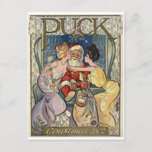 Cartão Postal De Festividades Cobrir da Revista Santa Claus ~ Puck ~ 12/03/1902