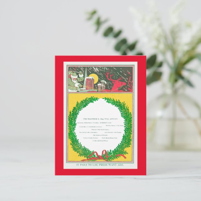 Cartão Postal De Festividades Cobrir de Natal (Em pé/Frente)