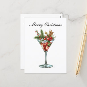 Cartão Postal De Festividades Cocktails de Natal festivos