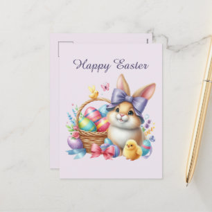 Cartão Postal De Festividades Cód. aquarela Cósmica Páscoa adicionar mensagem