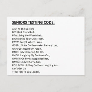 Cartão Postal De Festividades Código de SMS para Idosos
