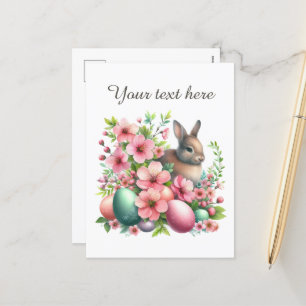 Cartão Postal De Festividades Coelhinha aquosa Coelhinha de Páscoa