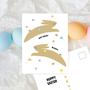 Cartão Postal De Festividades Coelhinho da Páscoa Alegre   Páscoa Minimalista Mo