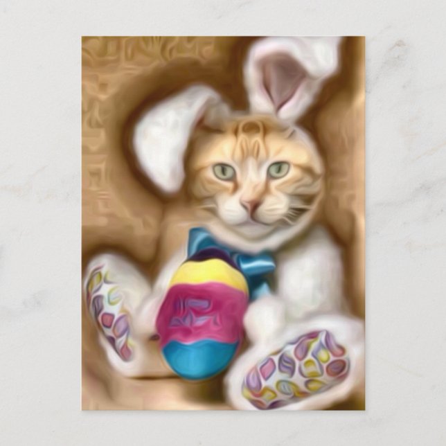 Cartão Postal De Festividades Coelhinho da Páscoa de Claude (Frente)