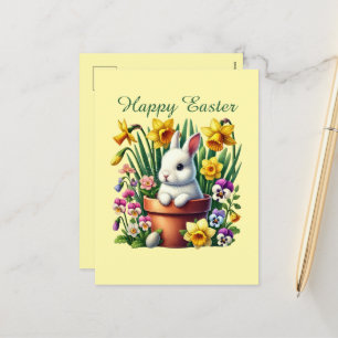 Cartão Postal De Festividades Coelhinho de Felz pascoa bonito