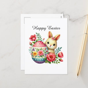 Cartão Postal De Festividades Coelhinho de Felz pascoa bonito