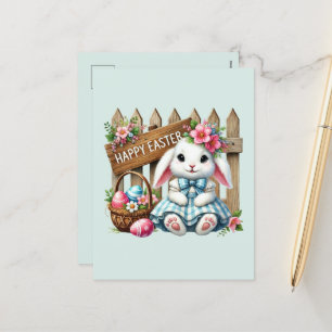 Cartão Postal De Festividades Coelhinho de Felz pascoa bonito