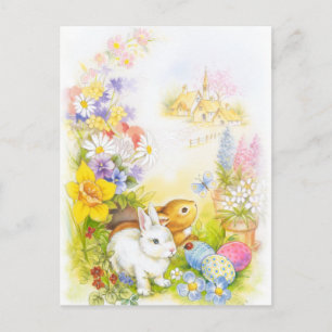 Cartão Postal De Festividades Coelhinho de Páscoa