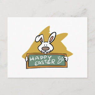 Cartão Postal De Festividades Coelhinho de Páscoa com quadro