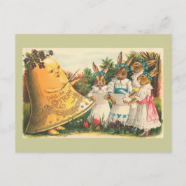 Cartão Postal De Festividades Coelhinhos da Páscoa do vintage de Fröhliche