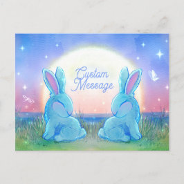 Cartão Postal De Festividades Coelhinhos do Crepúsculo Personalizáveis