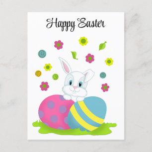 Cartão Postal De Festividades Coelho da Páscoa Feliz