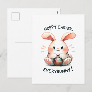 Cartão Postal De Festividades Coelho da Páscoa Feliz Páscoa, Todos os Coelhinhos