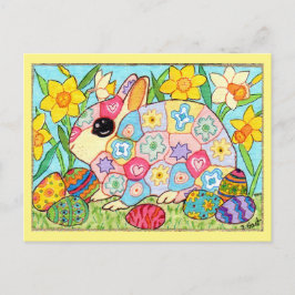 Cartão Postal De Festividades Coelho de Millefiori com páscoa festiva da arte