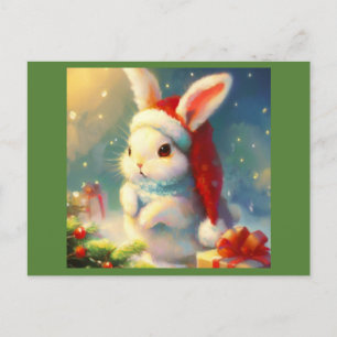 Cartão Postal De Festividades Coelho Natal 2