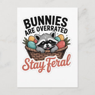 Cartão Postal De Festividades Coelhos São Superestimados Fique Feral Páscoa, Gua