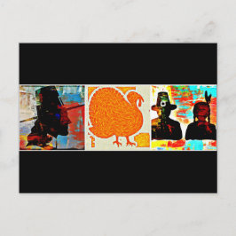 Cartão Postal De Festividades Colagem de Arte Moderna de Ação de Graças