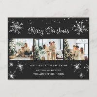 Colagem de Fotografias Black Silver Snowflake 3