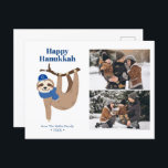Cartão Postal De Festividades Colagem de Fotografias Cute Hanukkah Sloth 2<br><div class="desc">Cartões com fotos personalizados da preguiça de Hanukkah.</div>