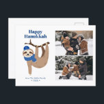 Cartão Postal De Festividades Colagem de Fotografias Cute Hanukkah Sloth 2<br><div class="desc">Cartões com fotos personalizados da preguiça de Hanukkah.</div>