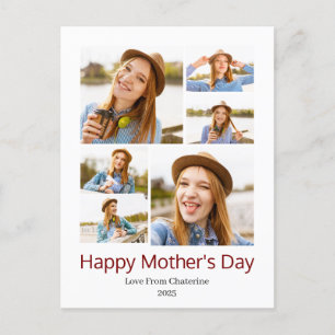 Cartão Postal De Festividades Colagem de Fotografias de Dia de as mães Moderno E