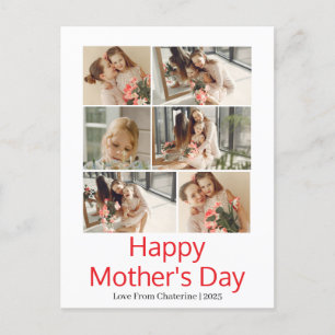Cartão Postal De Festividades Colagem de Fotografias de Dia de as mães Moderno E