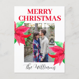 Cartão Postal De Festividades Colagem de Fotografias de Natal Poinsettia