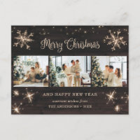 Colagem de Fotografias de Snowflake Rustic Wood 3