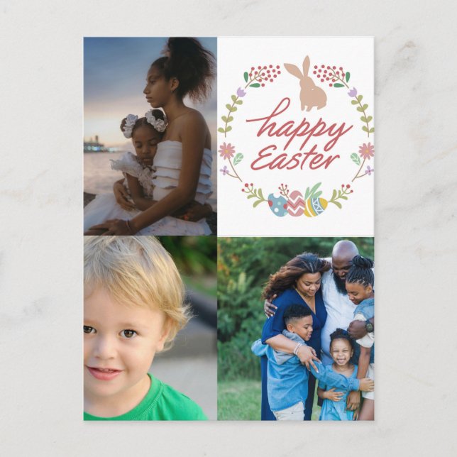 Cartão Postal De Festividades Colagem de Fotografias Personalizada 3 do felz pas (Frente)