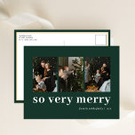 Cartão Postal De Festividades Colagem de Fotografias Verde 3 Muito Feliz<br><div class="desc">Cartão-Postal De Feriado De Colagem De Foto Verde Moderno 3 Muito Feliz. Mande Cartões de natal para seus entes queridos com este Cartão Feriado Festivo e Moderno. Todos os textos estão pré-organizados para que você personalize fácil e rapidamente com seus próprios detalhes. Feliz Feriados!</div>