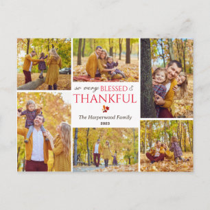 Cartão Postal De Festividades Colagem de fotos da família de ação de graças Mode