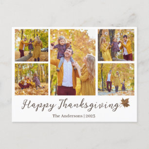 Cartão Postal De Festividades Colagem de fotos da família de ação de graças Mode