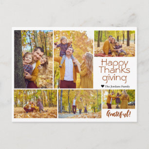 Cartão Postal De Festividades Colagem de fotos da família de ação de graças Mode