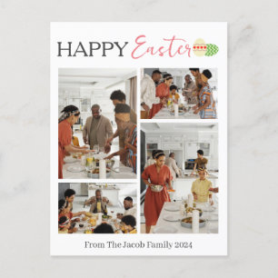 Cartão Postal De Festividades Colagem de fotos da família de Páscoas de Tipograf