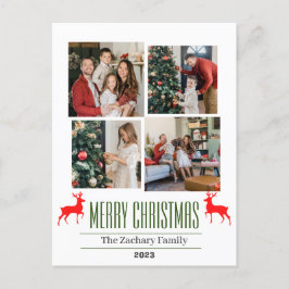 Cartão Postal De Festividades Colagem de Fotos da Família Script de Feriados de 